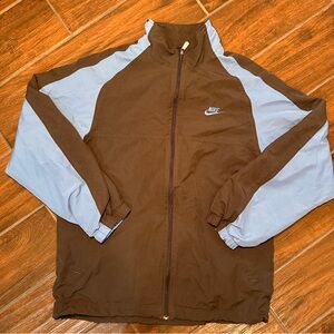 Vintage Nike Gray Blue Track Jacket Mens Medium Lightweight.